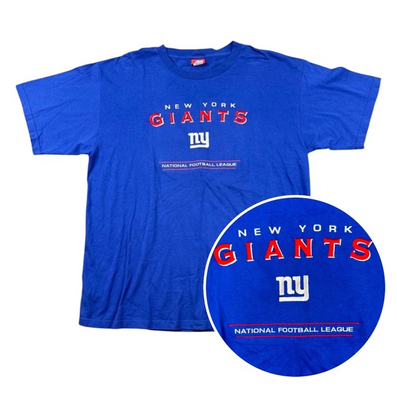 NFL Other - Vintage NFL New York Giants T-Shirt Mens XL 2003 Y2K Royal Blue Embroidered